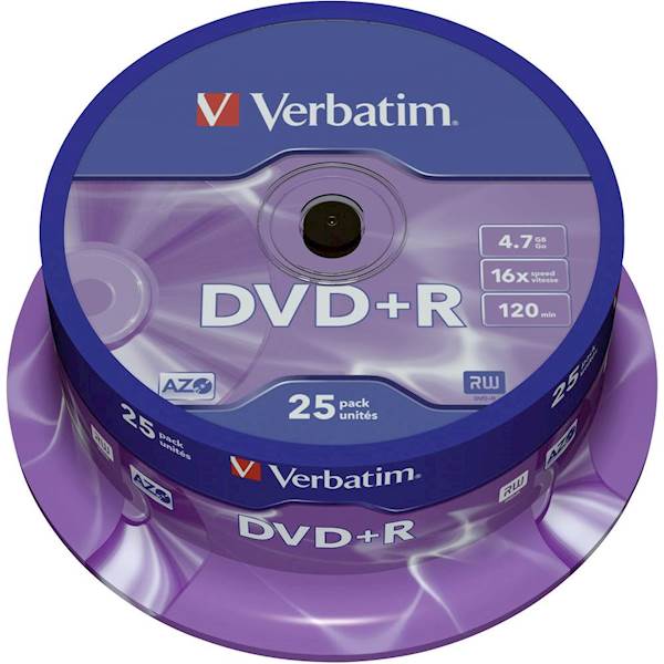 DVD+R MEDIJ VERBATIM 25PK CB 16X  4,7GB, na postolju