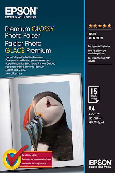 Papir EPSON Glossy A4, 15l, 255g/m²