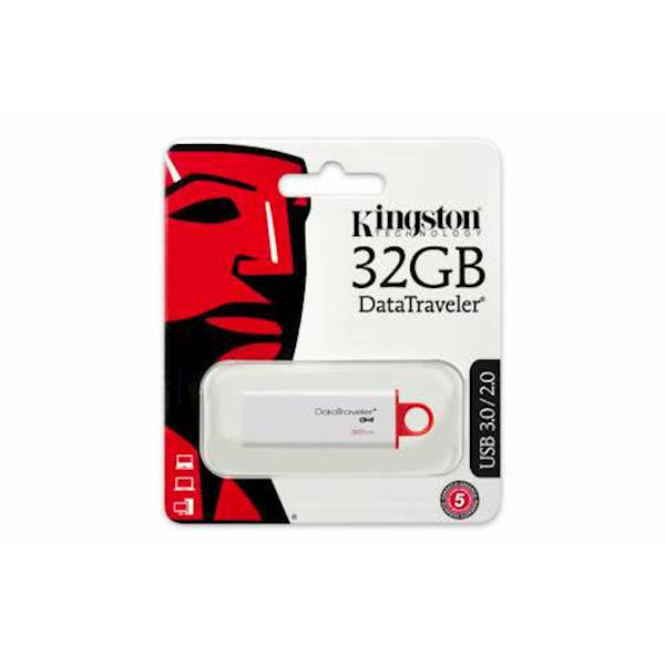 USB Kingston 32GB DTIG4 3.0, bijelo-crvena, s poklopcem
