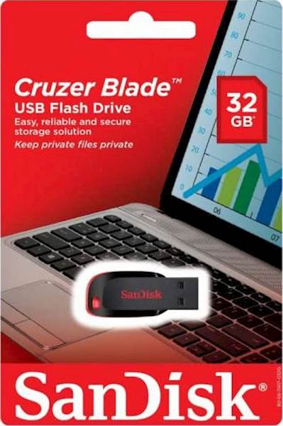 USB SanDisk 32GB CRUZER BLADE 2.0, crno-crvena, bez poklopca
