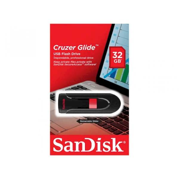 USB SanDisk 32GB CRUZER GLIDE 2.0, crno-crvena, klizni priključak