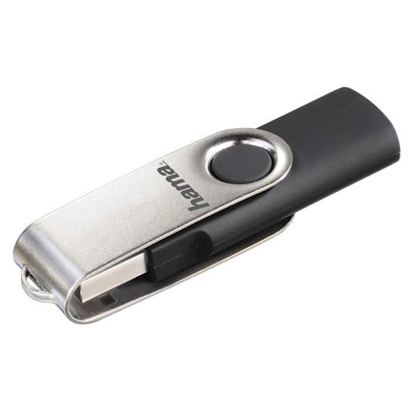 USB HAMA ROTATE 2.0 128GB, 10MB/s, black/silver 