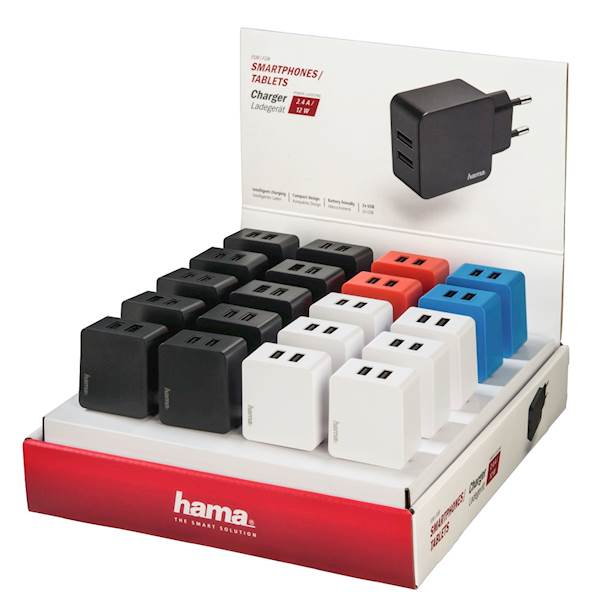 Punjač baza HAMA USB 2.4A (pakovanje 20 kom, jedinična cijena)