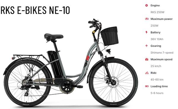 Električni bicikl RKS NE-10 SIVA